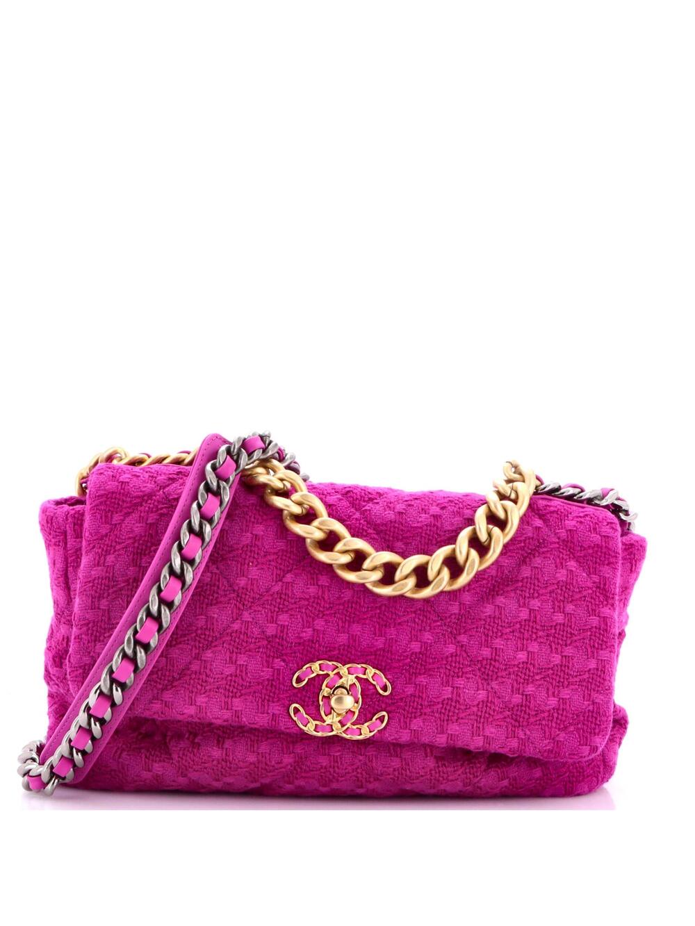 Chanel 19 Flap Bag Quilted Tweed Large #323589C47B